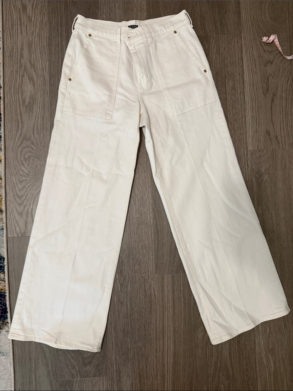 J. Crew Cream Wide Leg Jeans